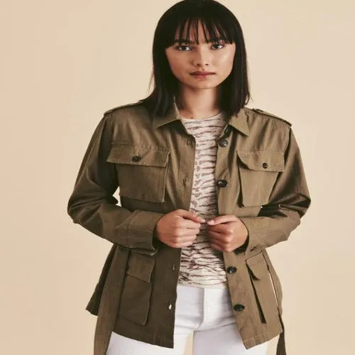 Olive Green Belted Adya Jacket