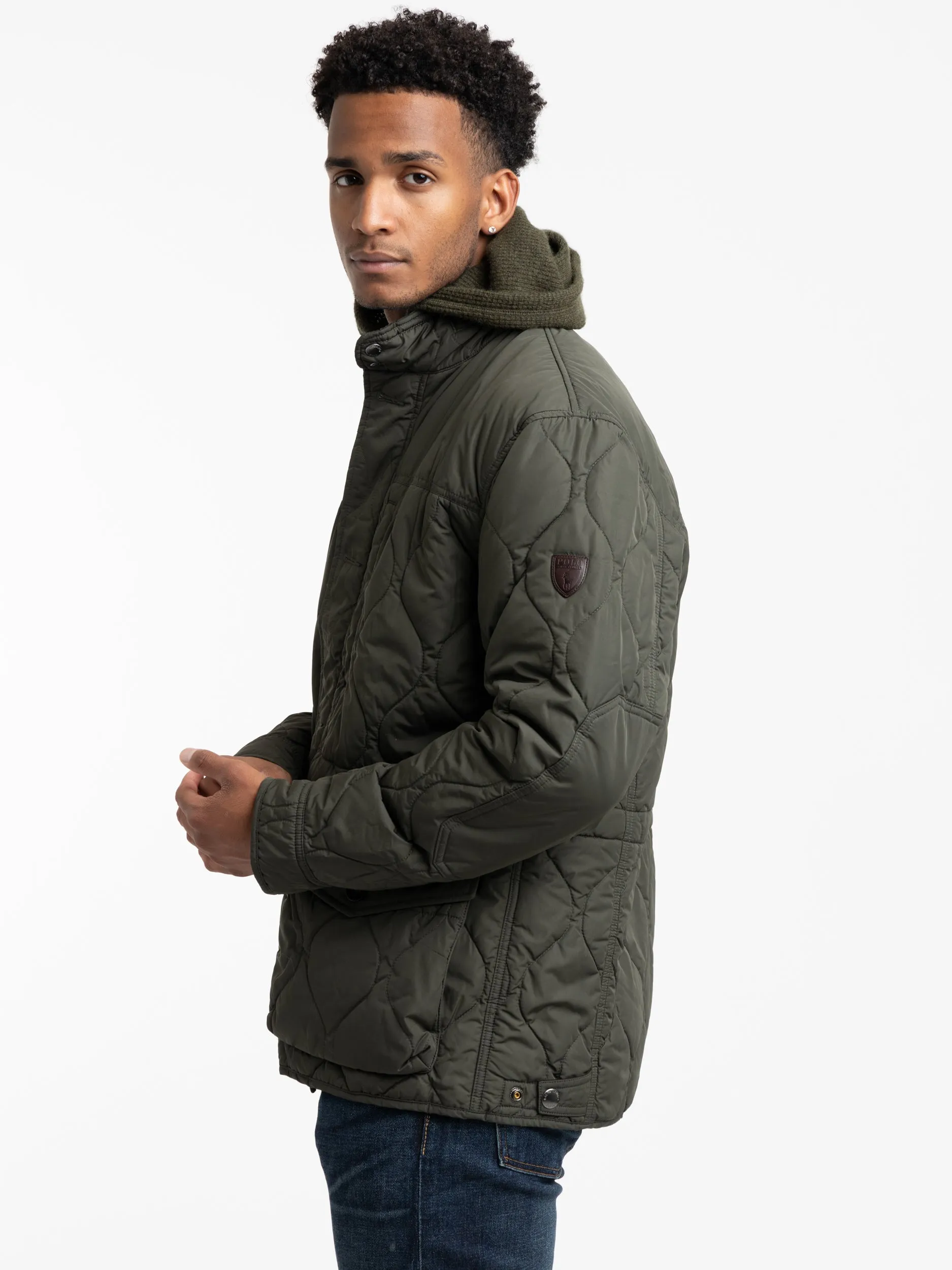 Olive Smoke Quilted Utility Jacket