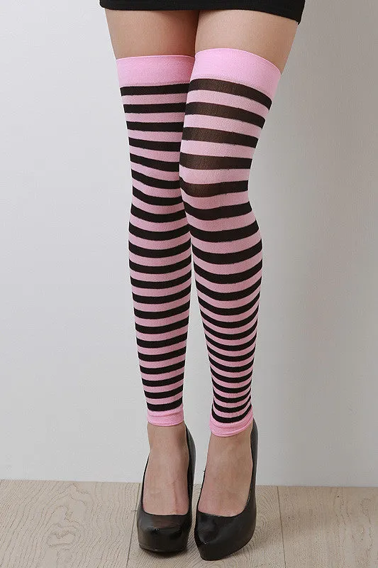 Opaque Stripe Leg Warmer