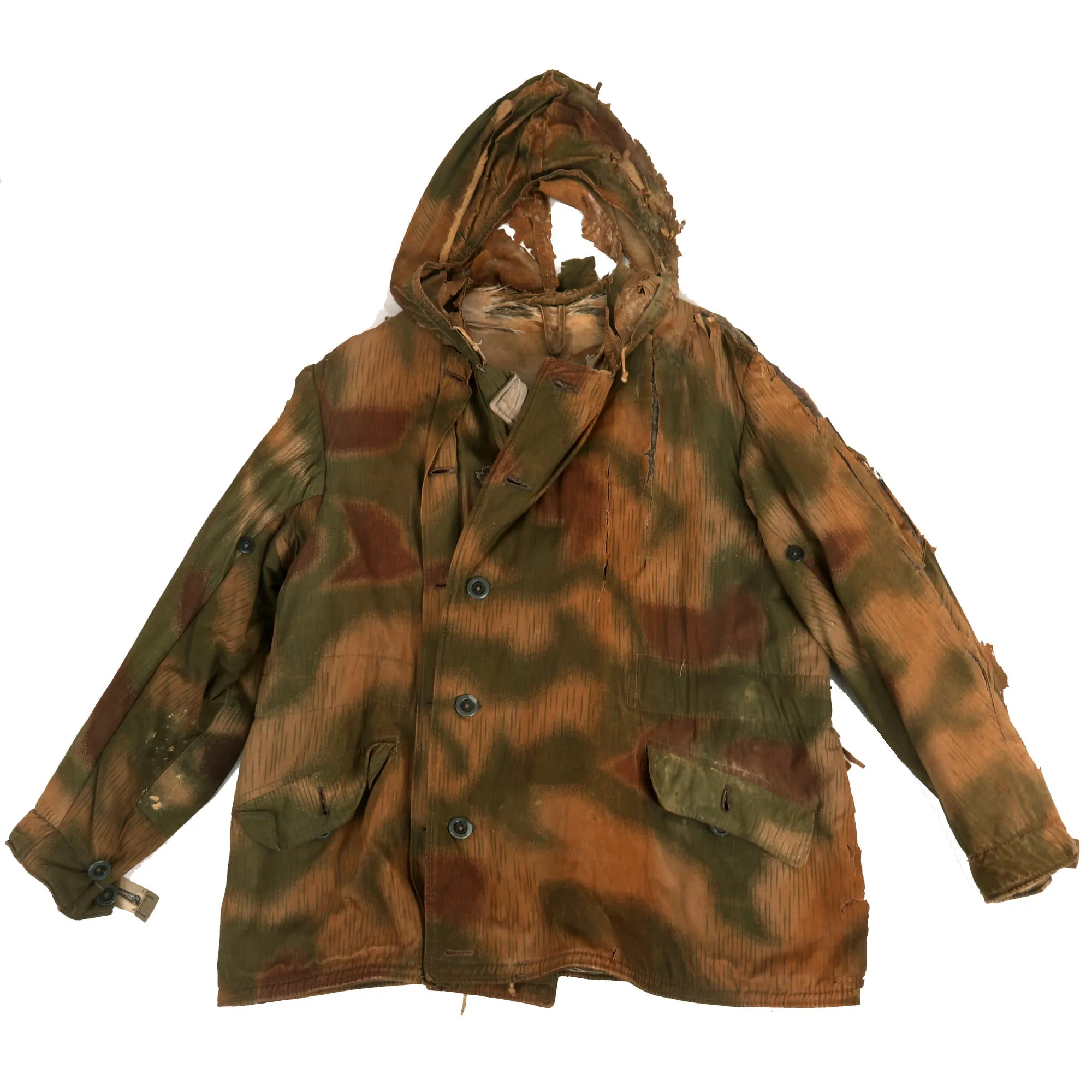 Original German WWII Service Worn Sumpftarnmuster Swamp Pattern Camouflage Pattern Winter Parka with Pants - Non Reversible