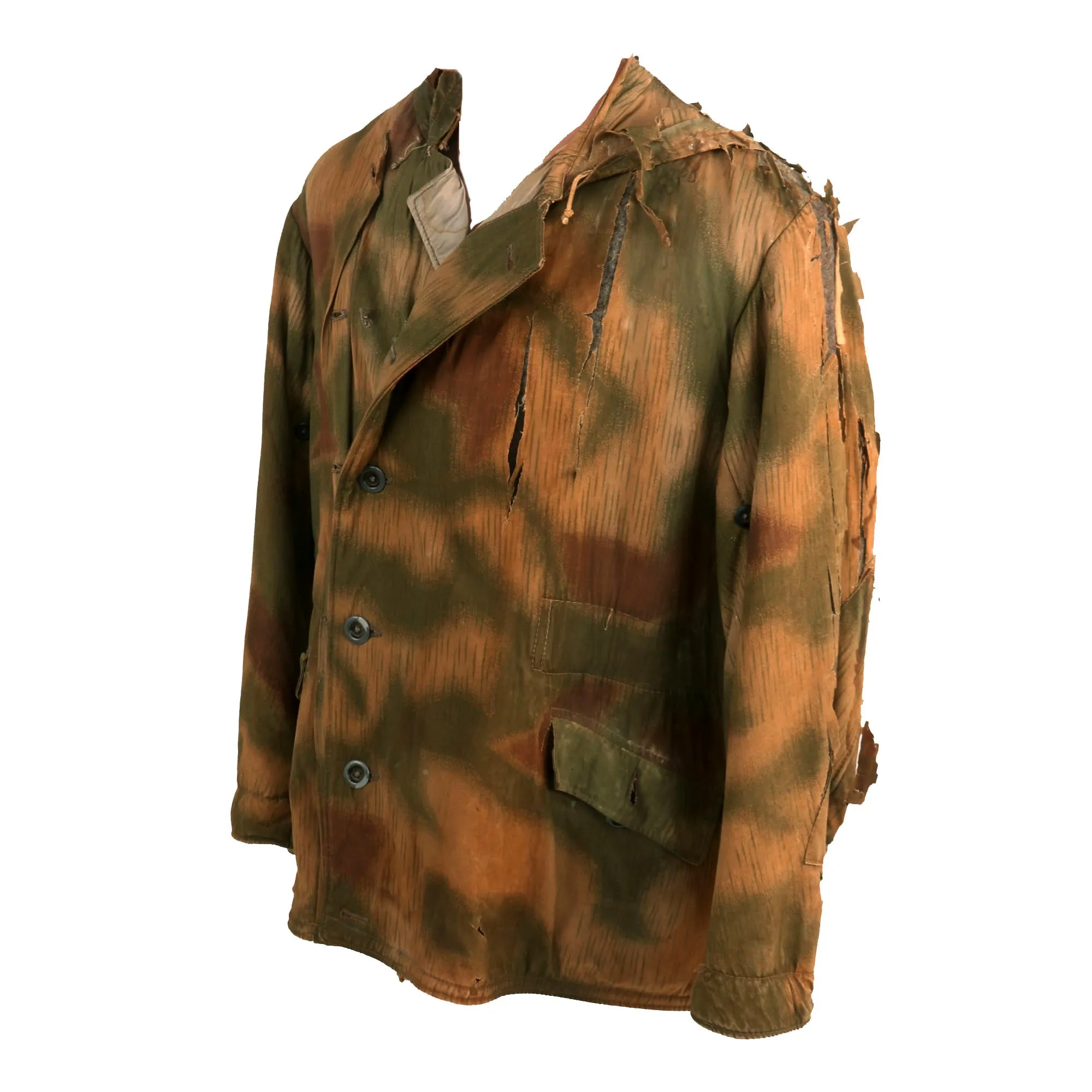 Original German WWII Service Worn Sumpftarnmuster Swamp Pattern Camouflage Pattern Winter Parka with Pants - Non Reversible