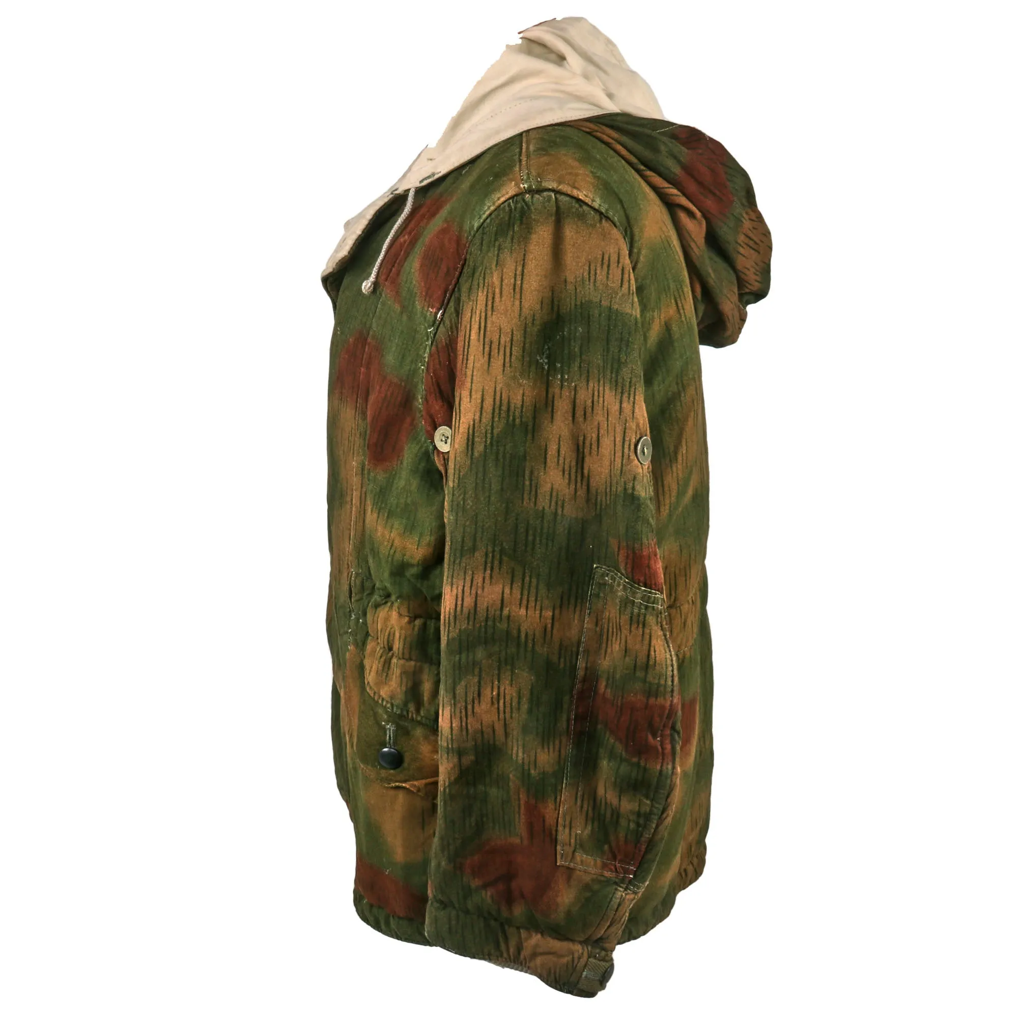 Original German WWII Sumpftarnmuster Swamp Pattern Reversible to Snow Pattern Camouflage Winter Parka with Faded RBNr. Marking