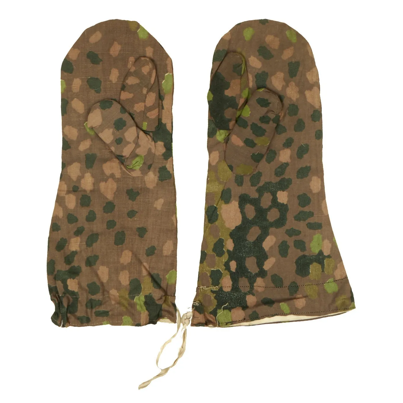 Original WWII German Waffen SS "Pea Dot Pattern" Camouflage Reversible Winter Uniform Parka Mittens