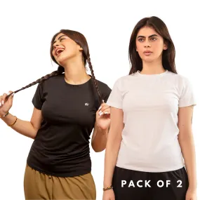 Pack of 2 - 24/7 Women's T-shirt - White & Black