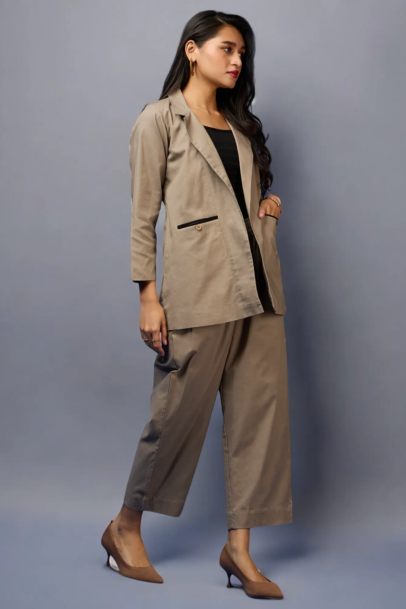 pantsuit set (blazer   trousers) - Taupe Essence & Neutral Tones