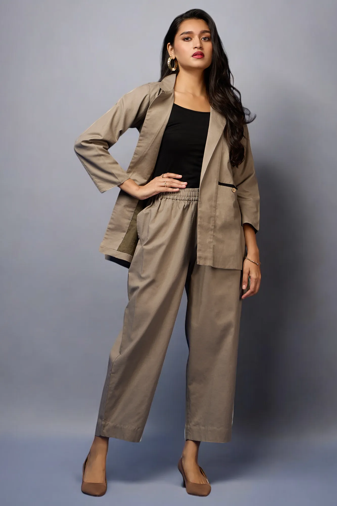 pantsuit set (blazer   trousers) - Taupe Essence & Neutral Tones