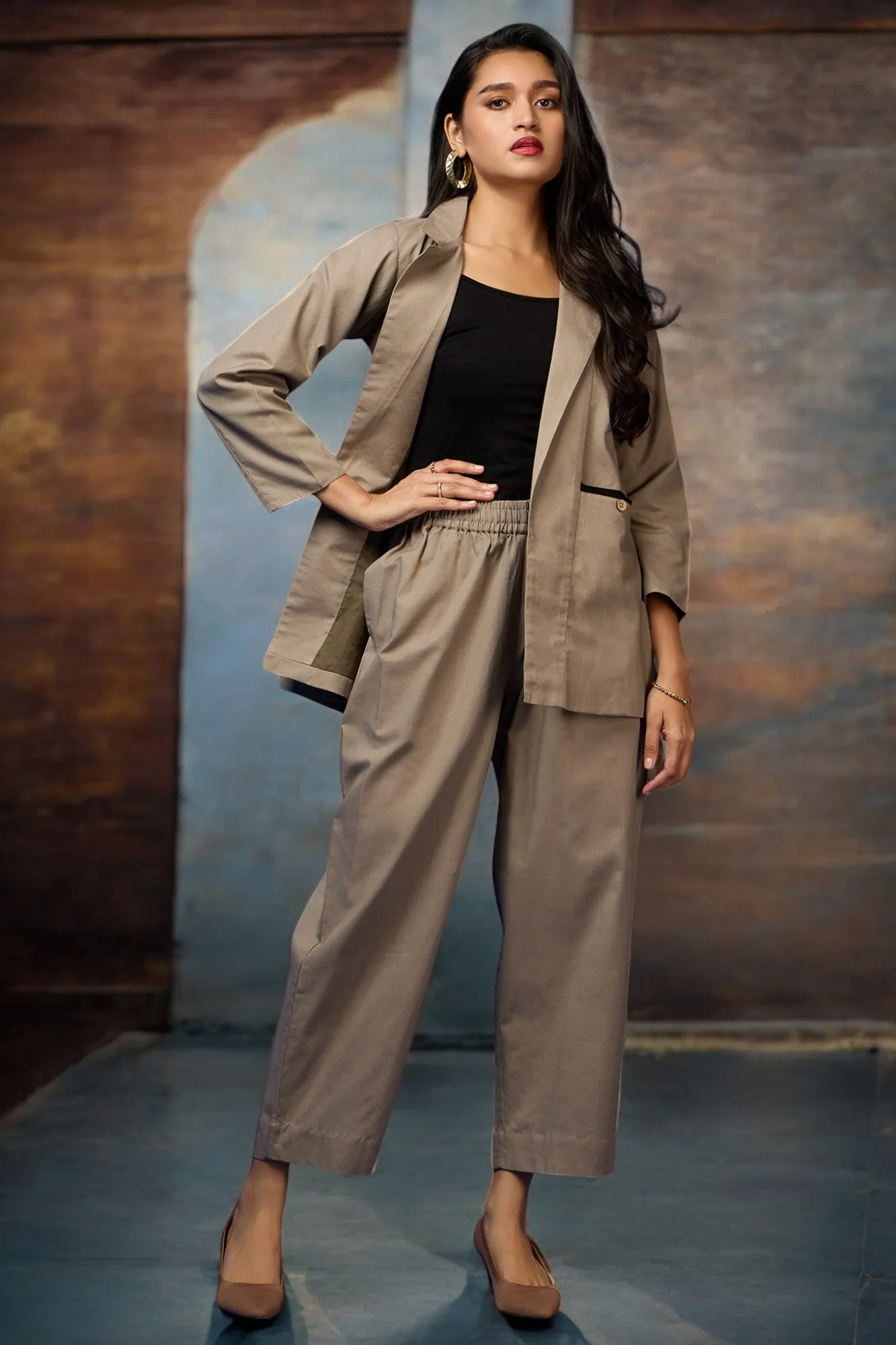 pantsuit set (blazer   trousers) - Taupe Essence & Neutral Tones