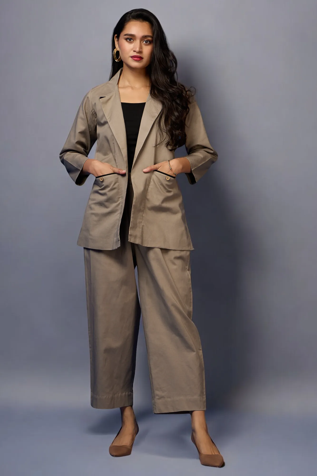 pantsuit set (blazer   trousers) - Taupe Essence & Neutral Tones