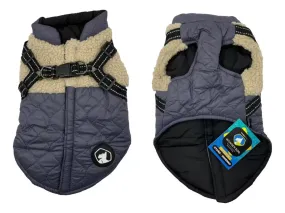 Parka Outdoor Para Mascotas Con Arnés Azul Talla Xl