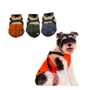 Parka Outdoor Para Mascotas Con Arnés Naranja Talla Xl