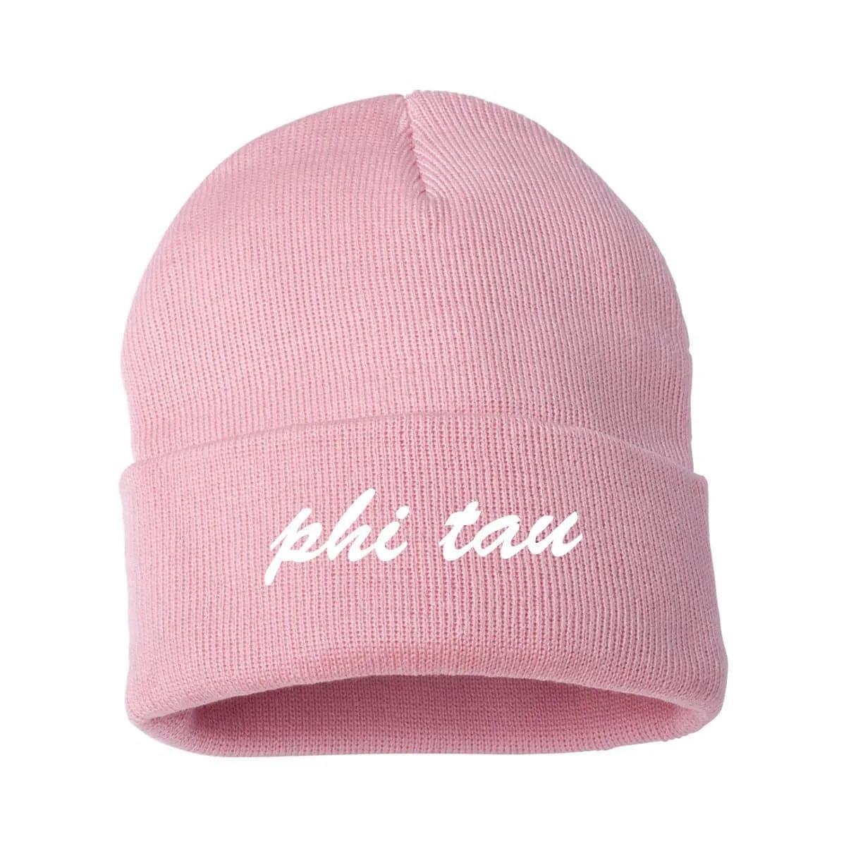 Phi Tau Pink Sweetheart Beanie