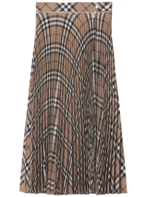 pleated check skirt