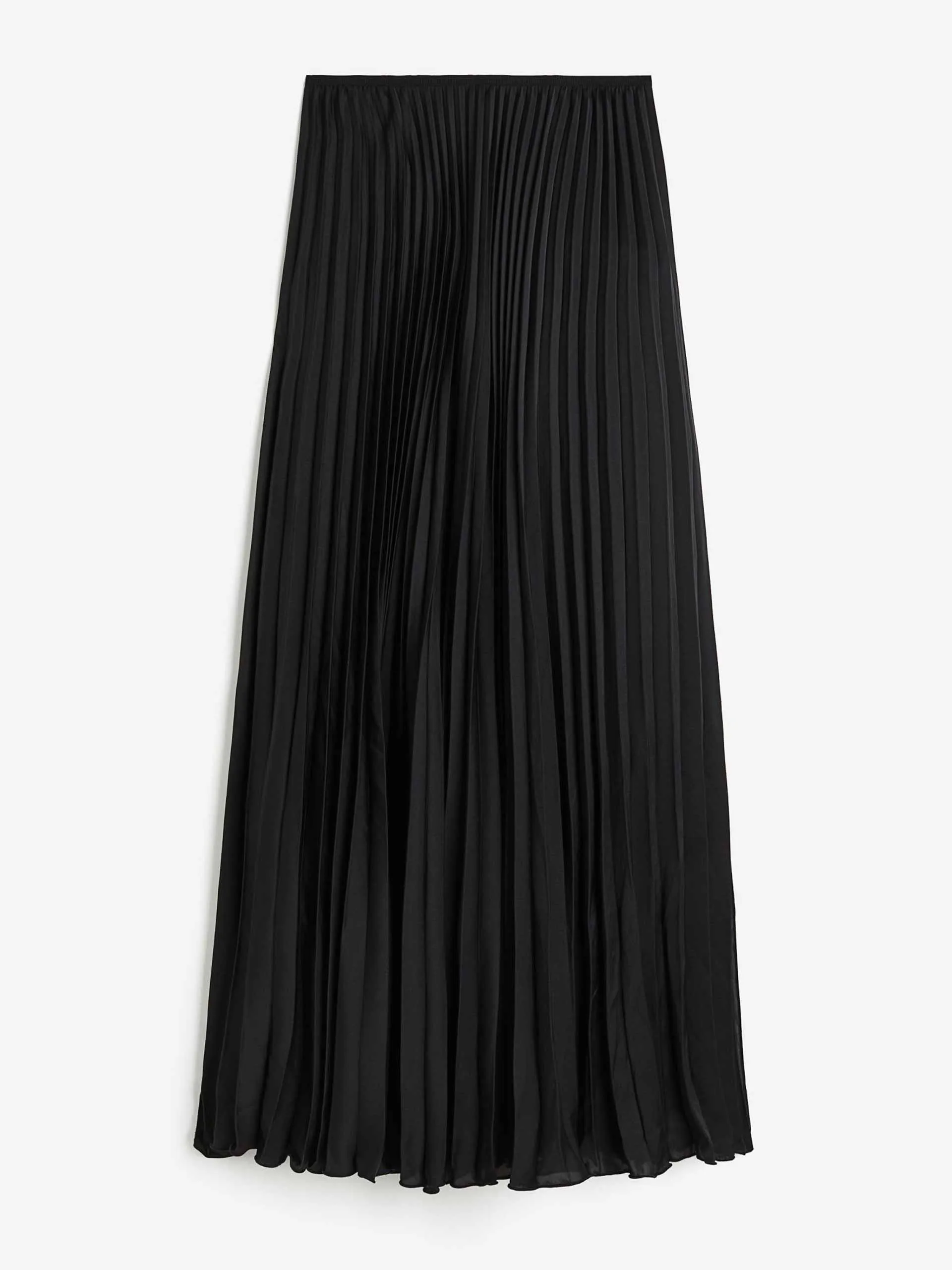 Pleated satin skirt