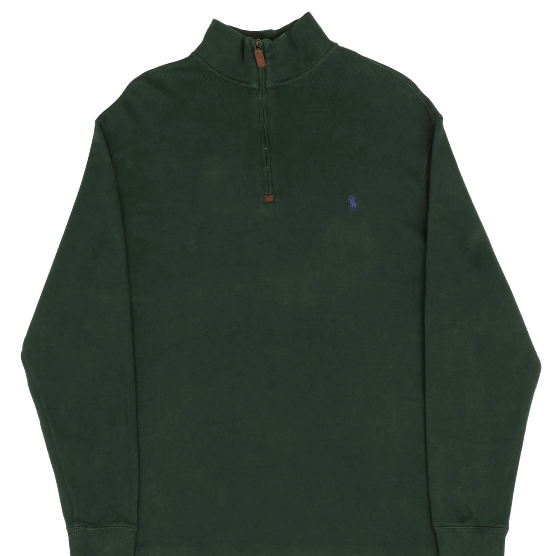 POLO RALPH LAUREN PINE GREEN QUARTER 1/4 ZIP SWEATER SIZE LARGE TALL