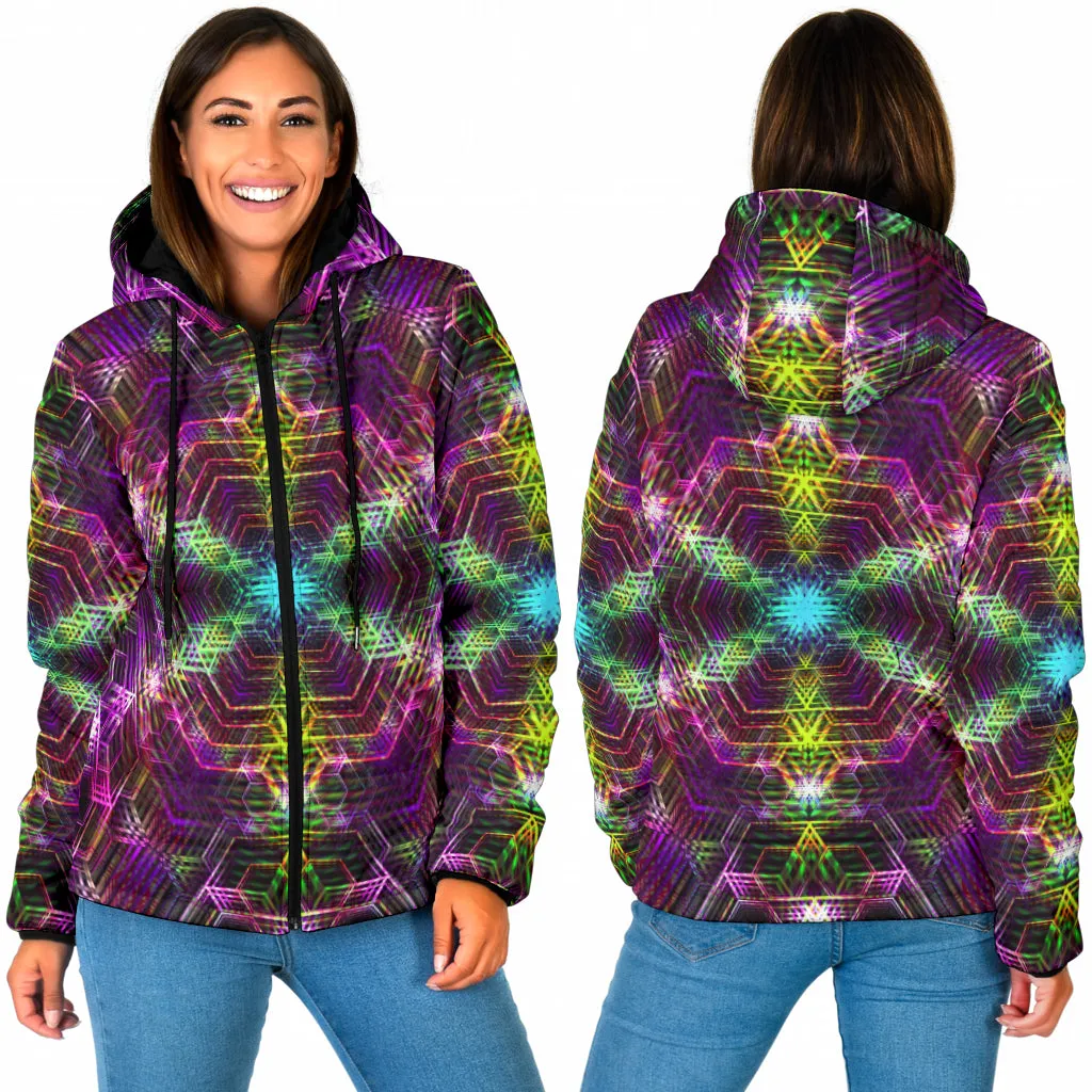 PSYCHEDELIA WARM 4RT DIMENSION | WOMENS WINTER HOODIE JACKET | YANTRART