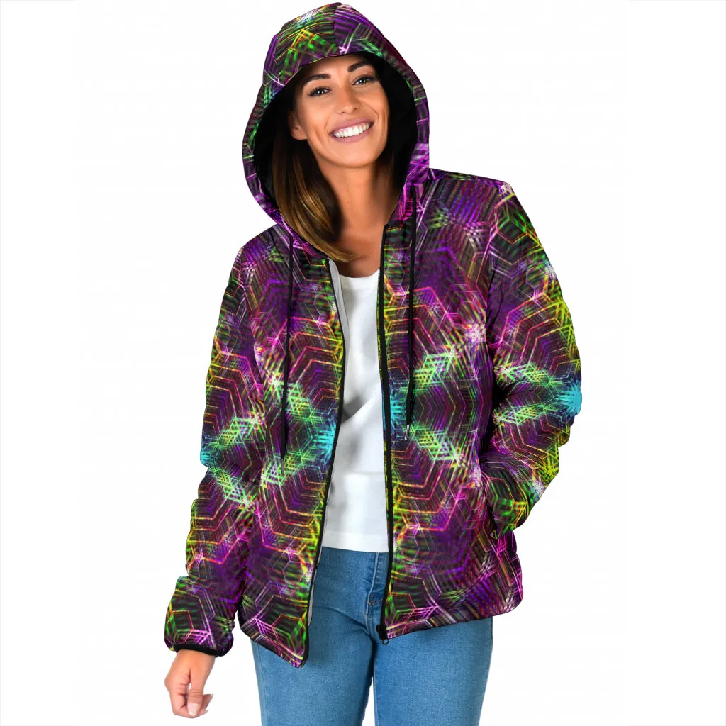 PSYCHEDELIA WARM 4RT DIMENSION | WOMENS WINTER HOODIE JACKET | YANTRART