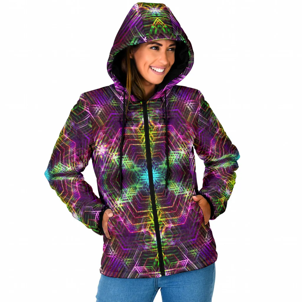 PSYCHEDELIA WARM 4RT DIMENSION | WOMENS WINTER HOODIE JACKET | YANTRART