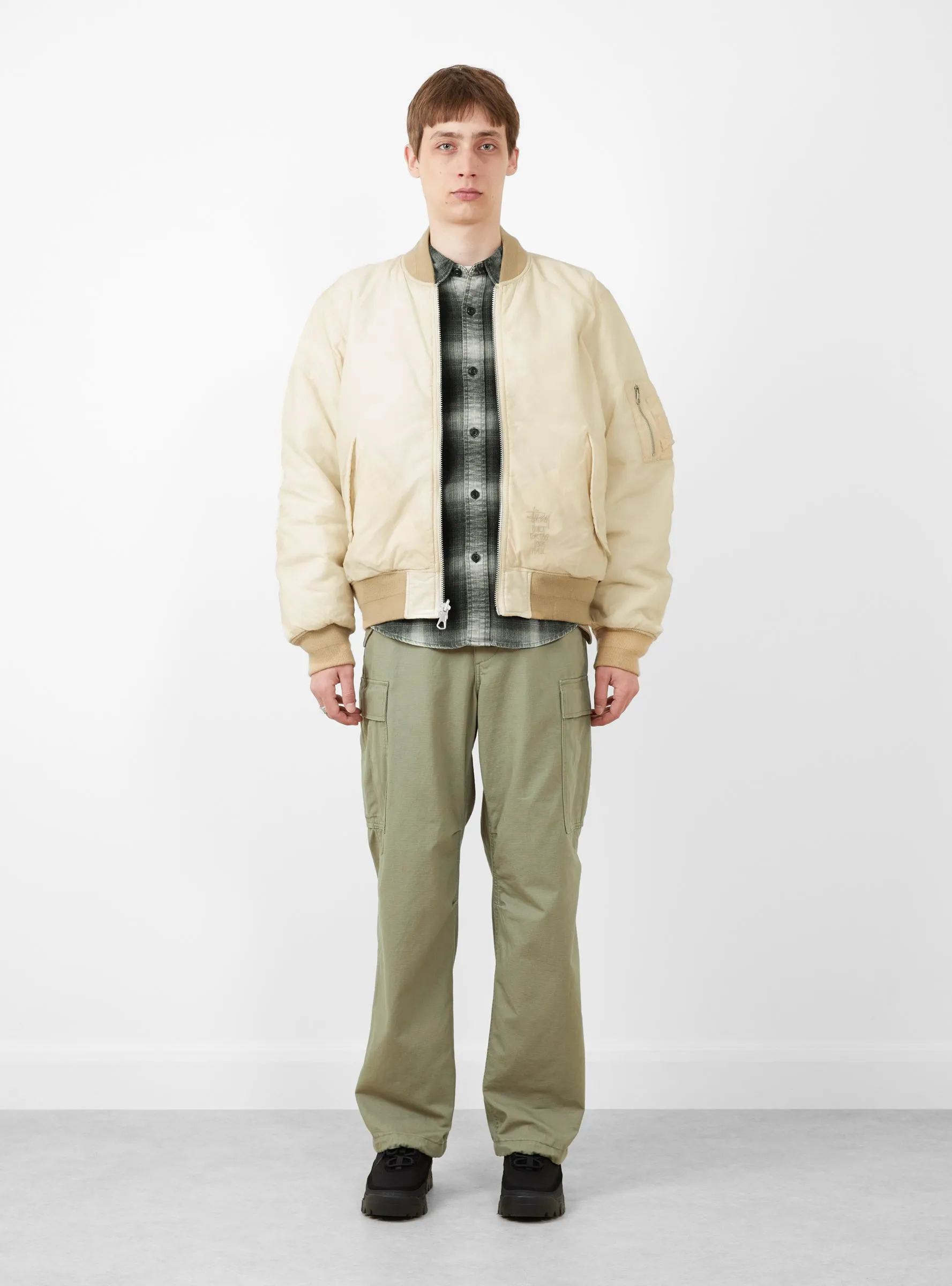 Quilted Bomber Waxed Cream