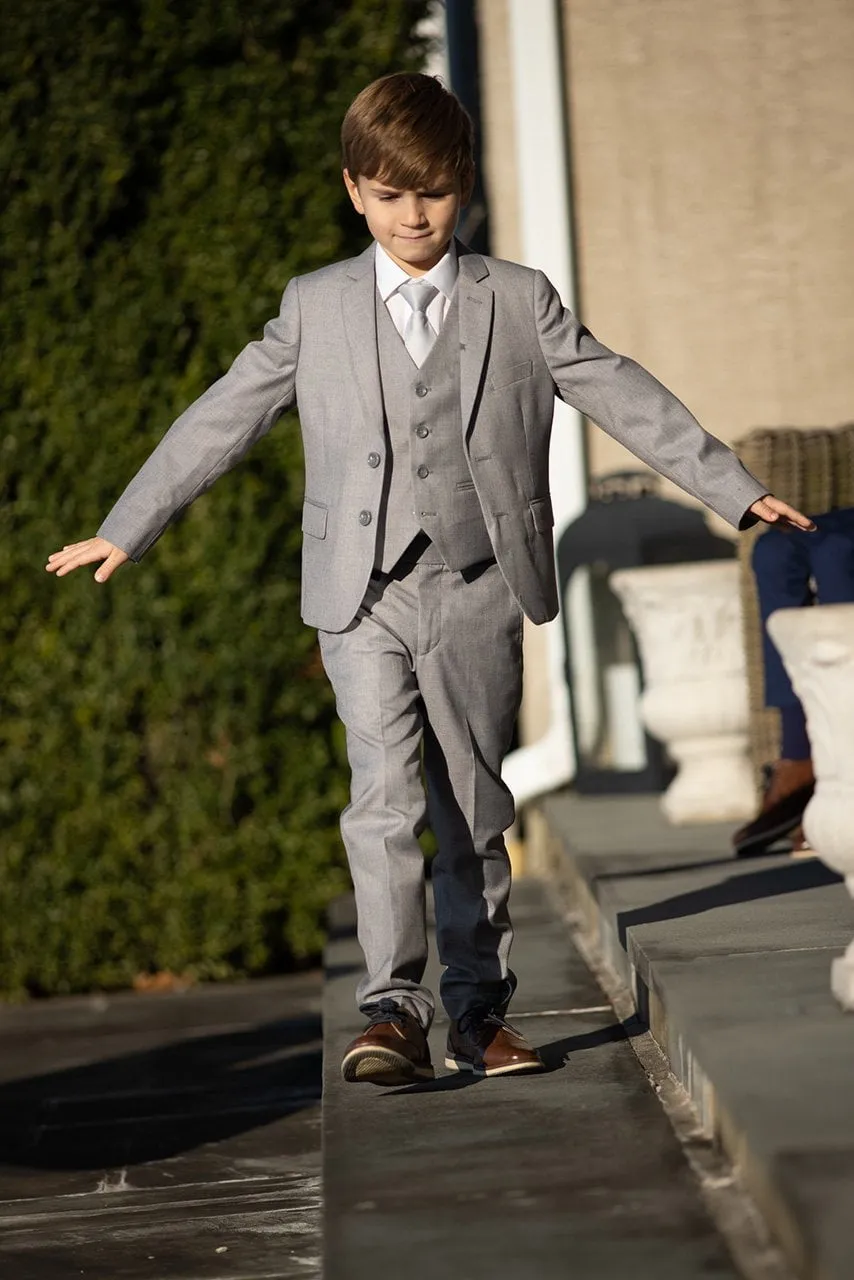 "Leo" Kids Heather Grey 5-Piece Suit