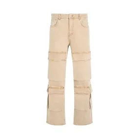 R3CA Cargo Denim Pants in Dirt Cashmere