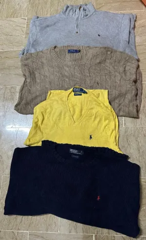 Ralph Lauren Quarter Zips, Cable Knits & Round Necks Mix - 50 Pcs