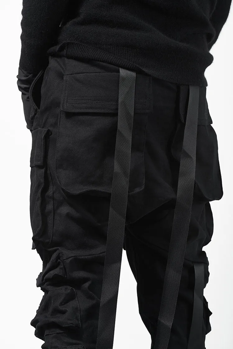 Relaxed Cutting Multi-pocket Cargo Casual Tooling Streamers Beam Tactical Pants