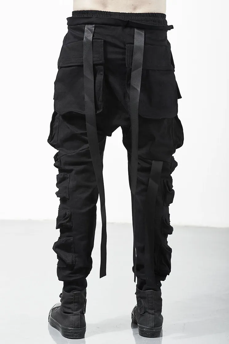 Relaxed Cutting Multi-pocket Cargo Casual Tooling Streamers Beam Tactical Pants