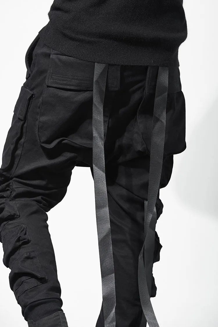 Relaxed Cutting Multi-pocket Cargo Casual Tooling Streamers Beam Tactical Pants