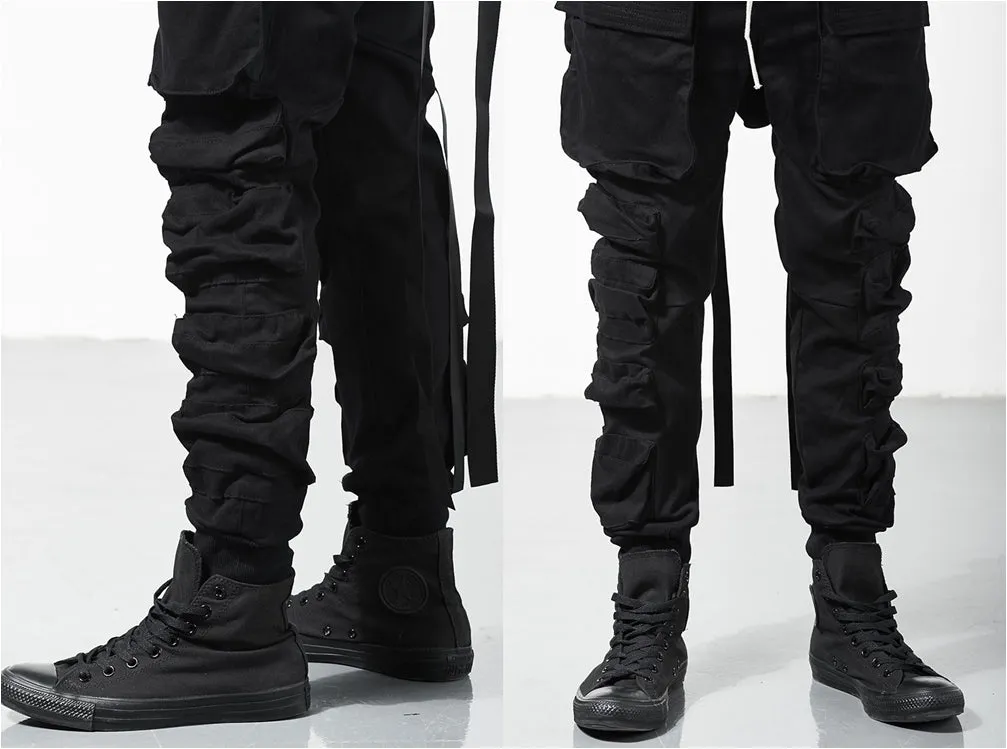 Relaxed Cutting Multi-pocket Cargo Casual Tooling Streamers Beam Tactical Pants