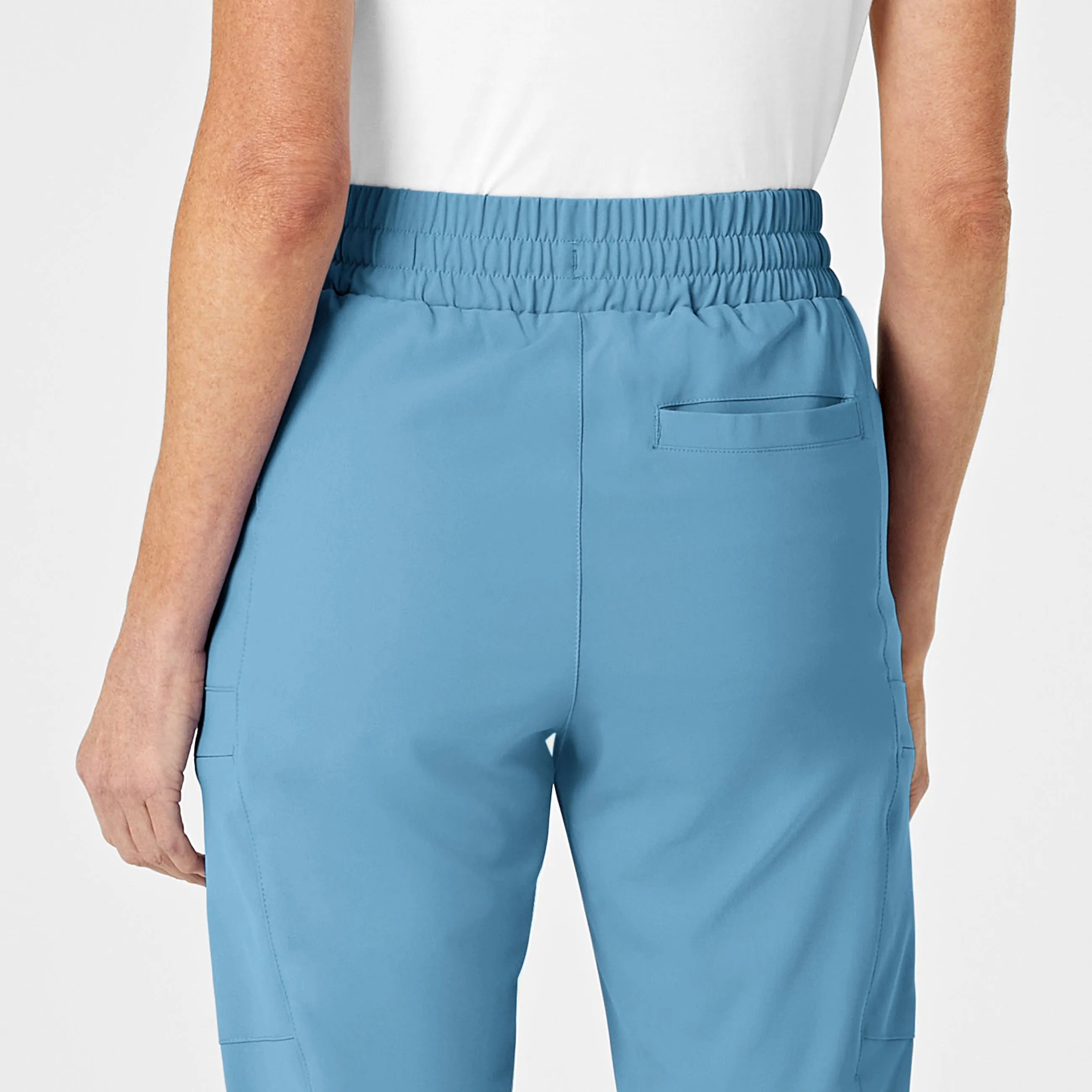 RENEW Women's High Waist Slim Leg Scrub Pant - Bay Blue