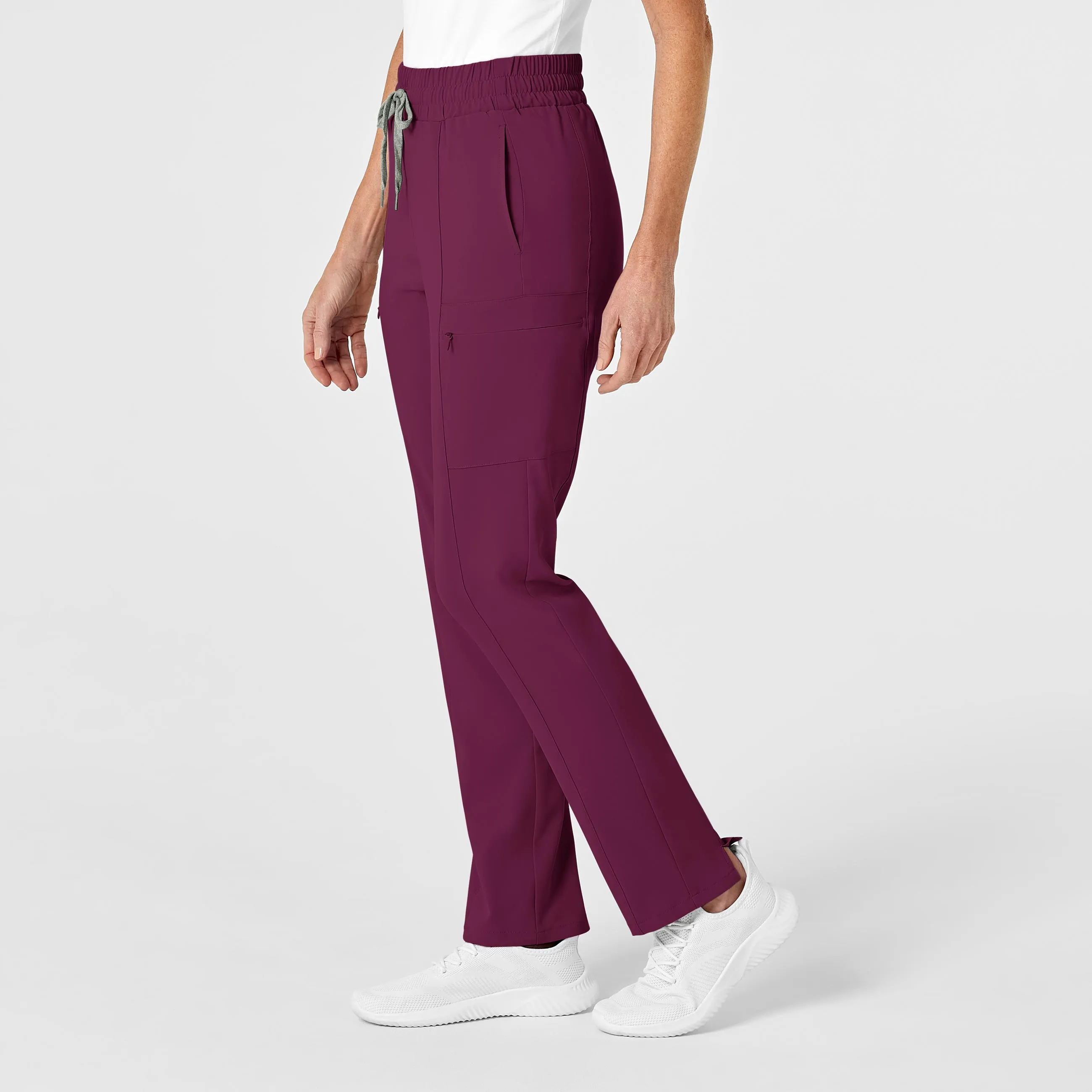 RENEW Women's High Waist Slim Leg Scrub Pant - Wine