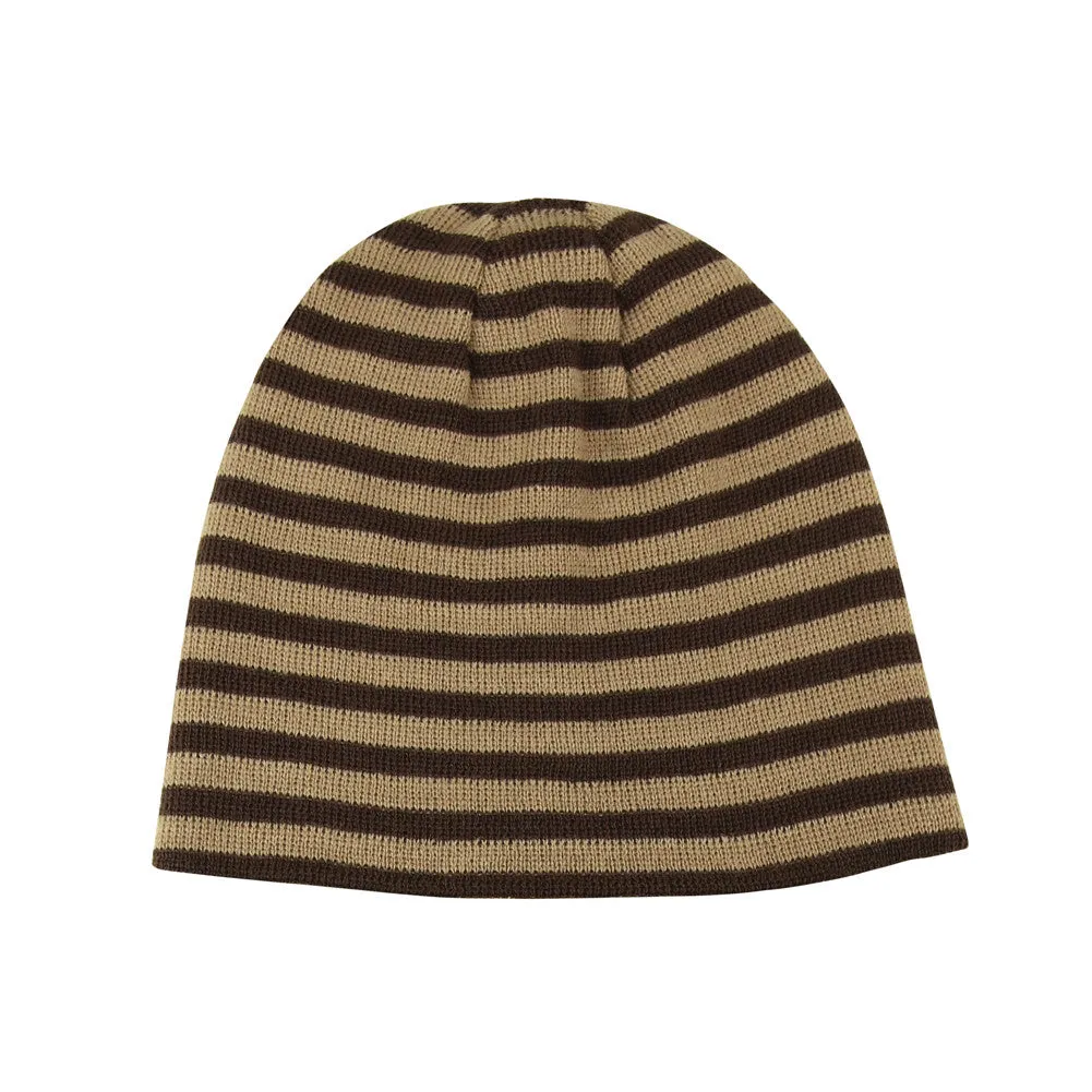 Reversible Striped Cuffless Beanie