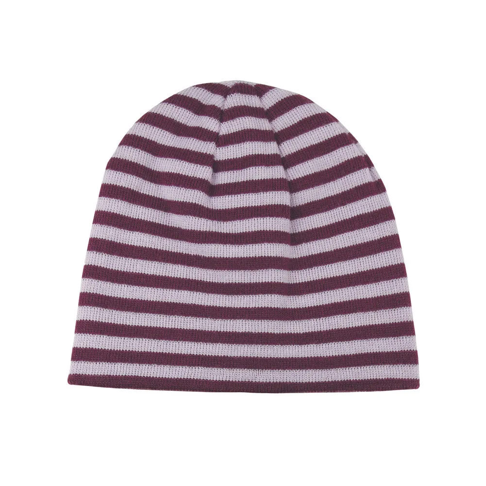 Reversible Striped Cuffless Beanie