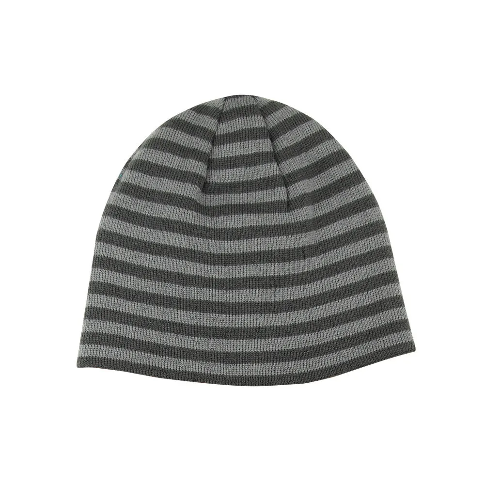 Reversible Striped Cuffless Beanie