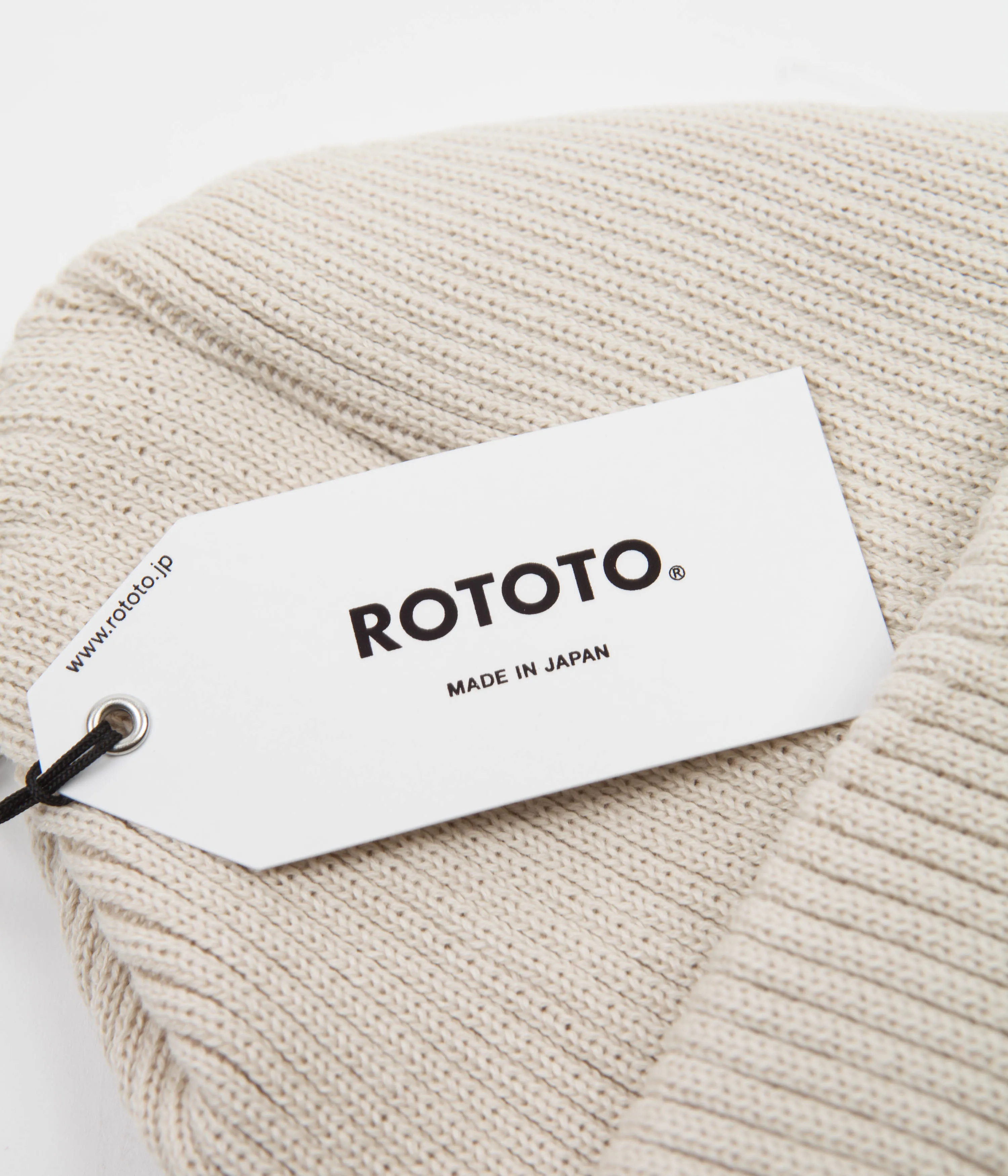 RoToTo Cotton Roll-Up Beanie - Ivory