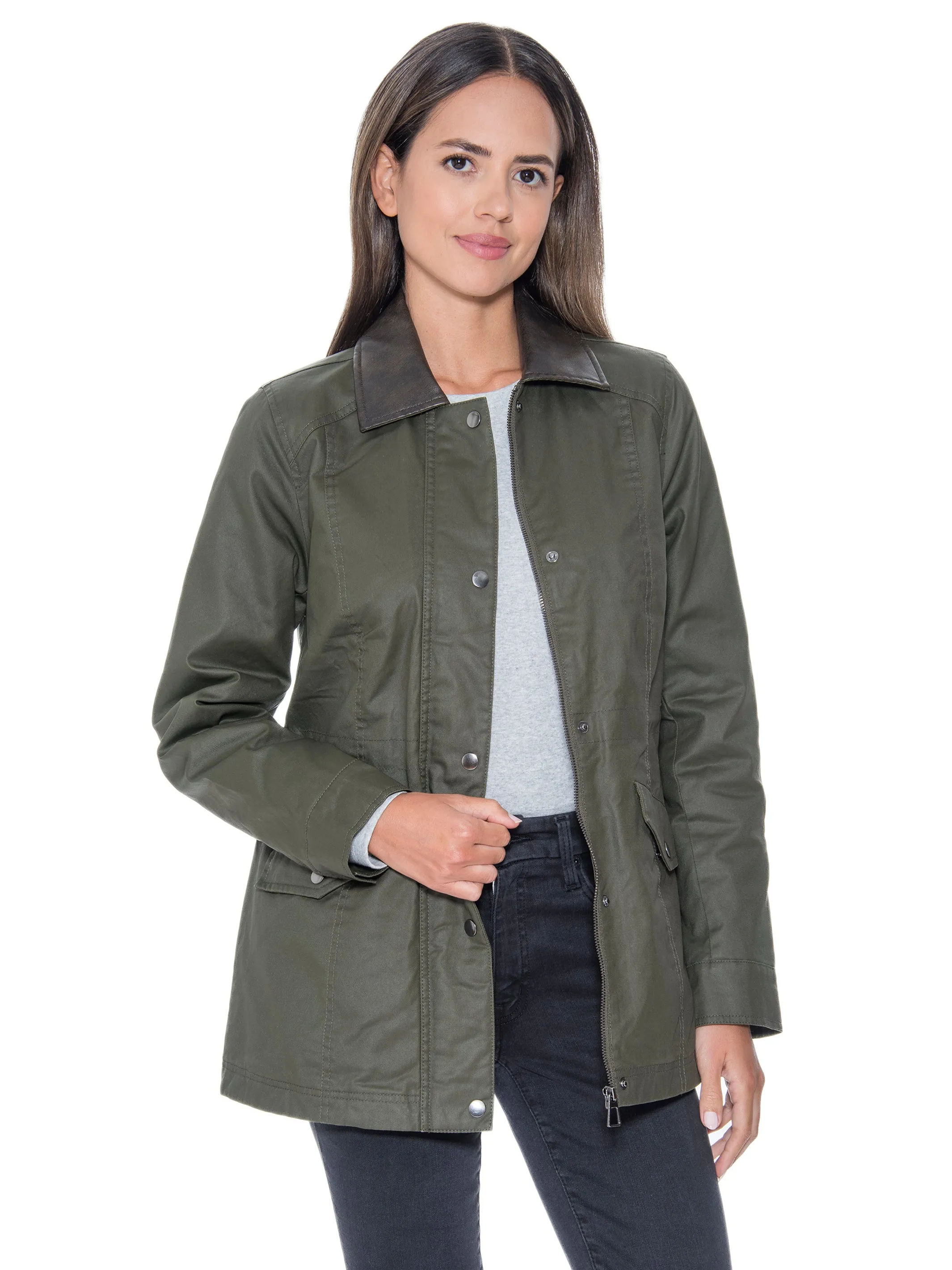 Sebby Collection Waxy Cotton Anorak Jacket