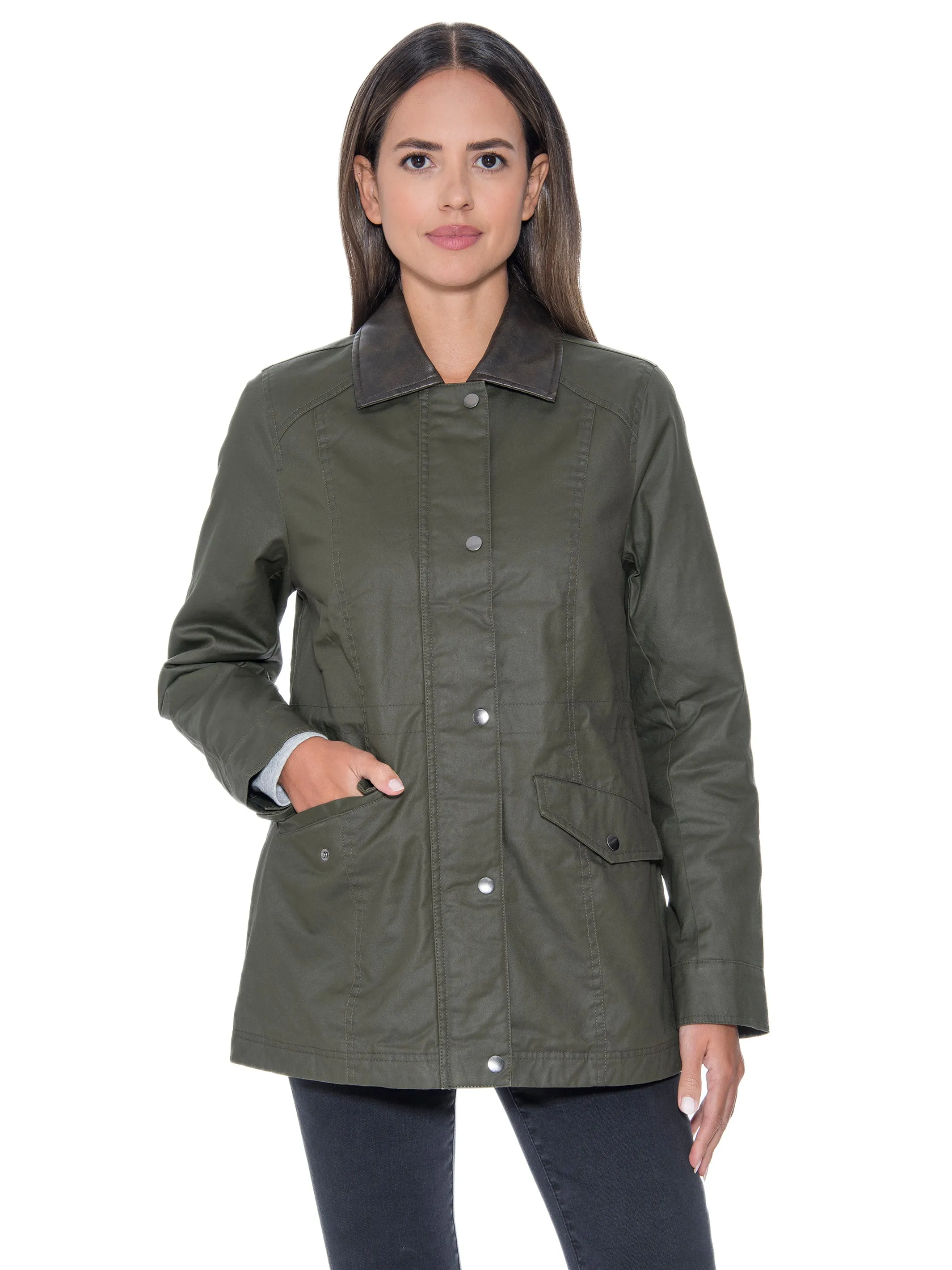 Sebby Collection Waxy Cotton Anorak Jacket