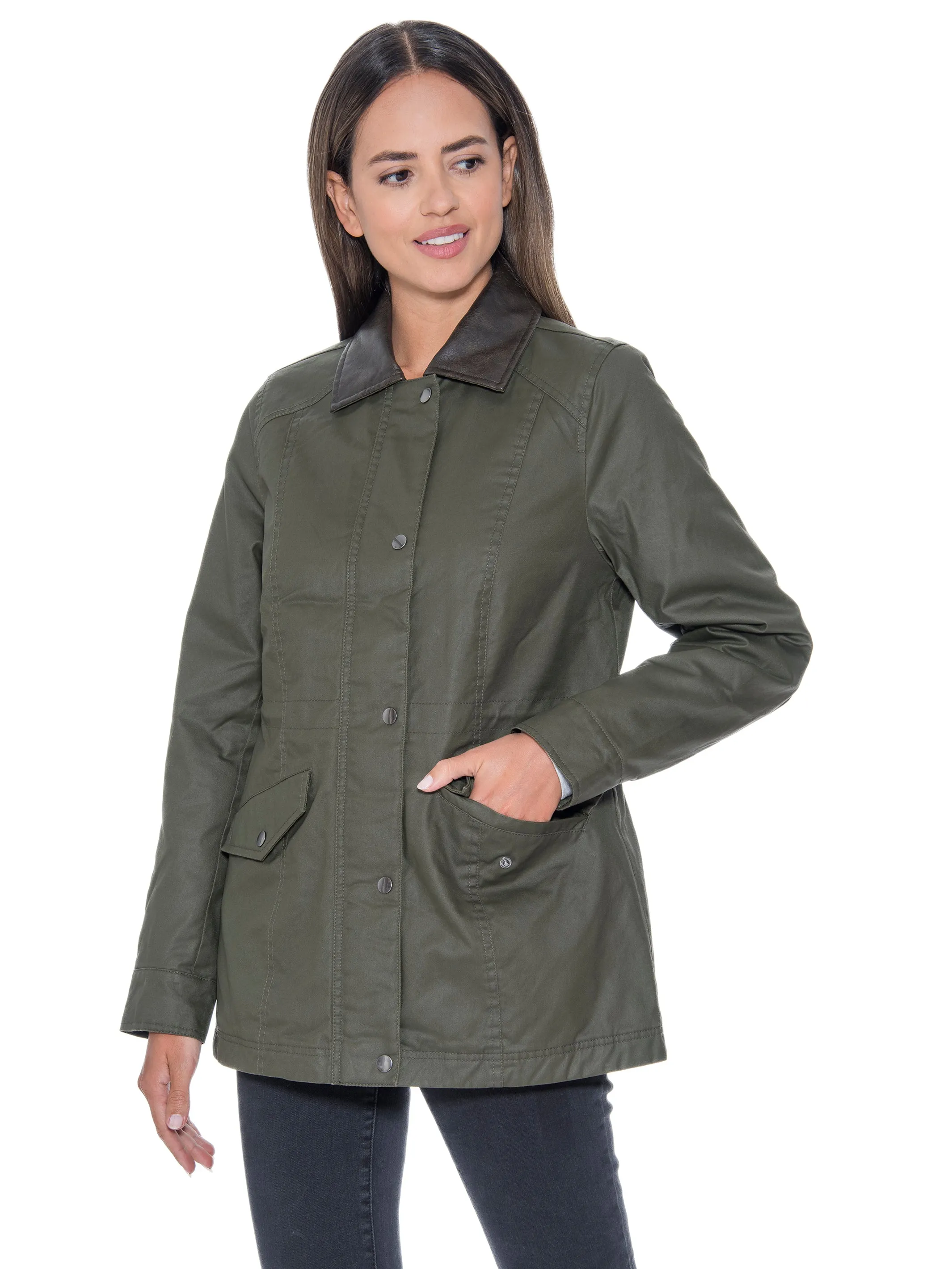 Sebby Collection Waxy Cotton Anorak Jacket