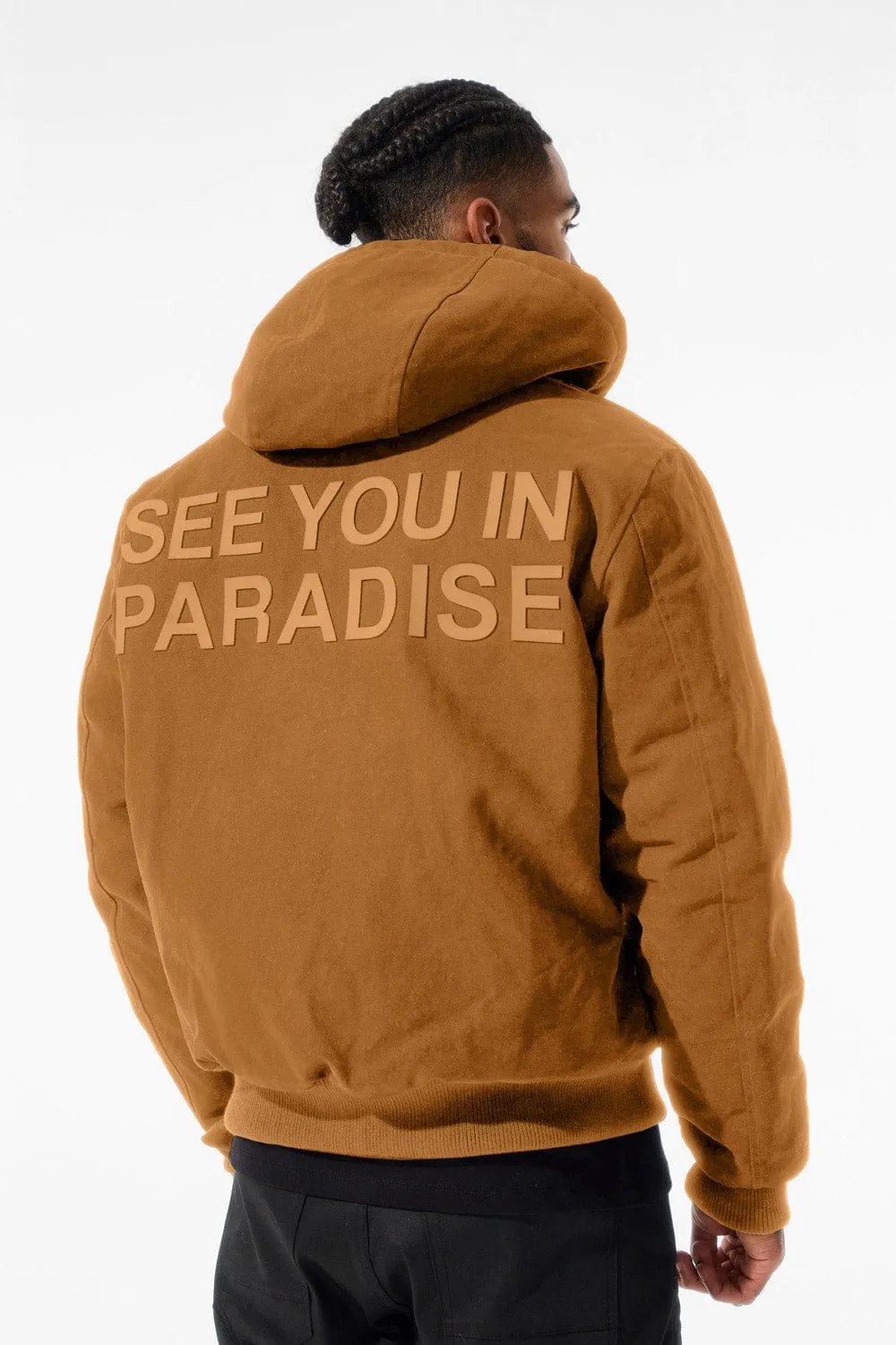 See You In Paradise Hooded Work Jacket (Wheat)