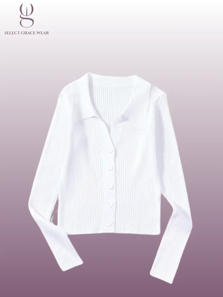 SGW Thermal V Neck Knit Shirt - White