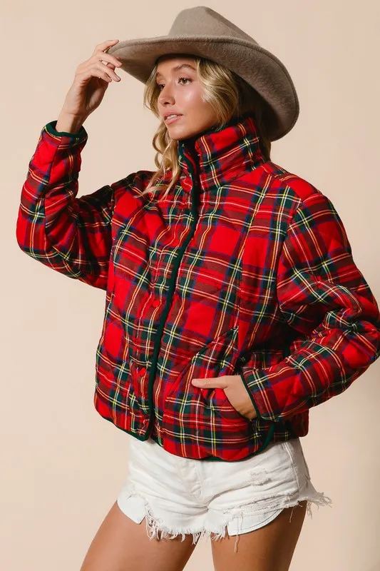 Shaya Plaid Quilted Jacket