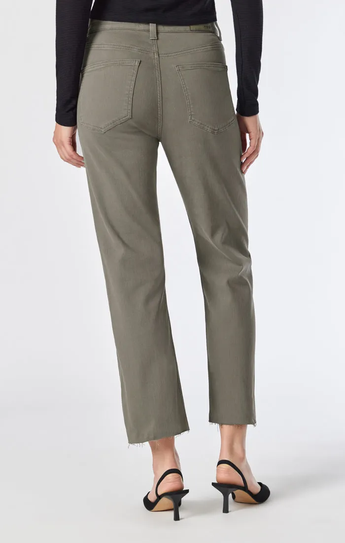 SHELIA FRONT POCKET STRAIGHT PANTS IN KALAMATA TWILL