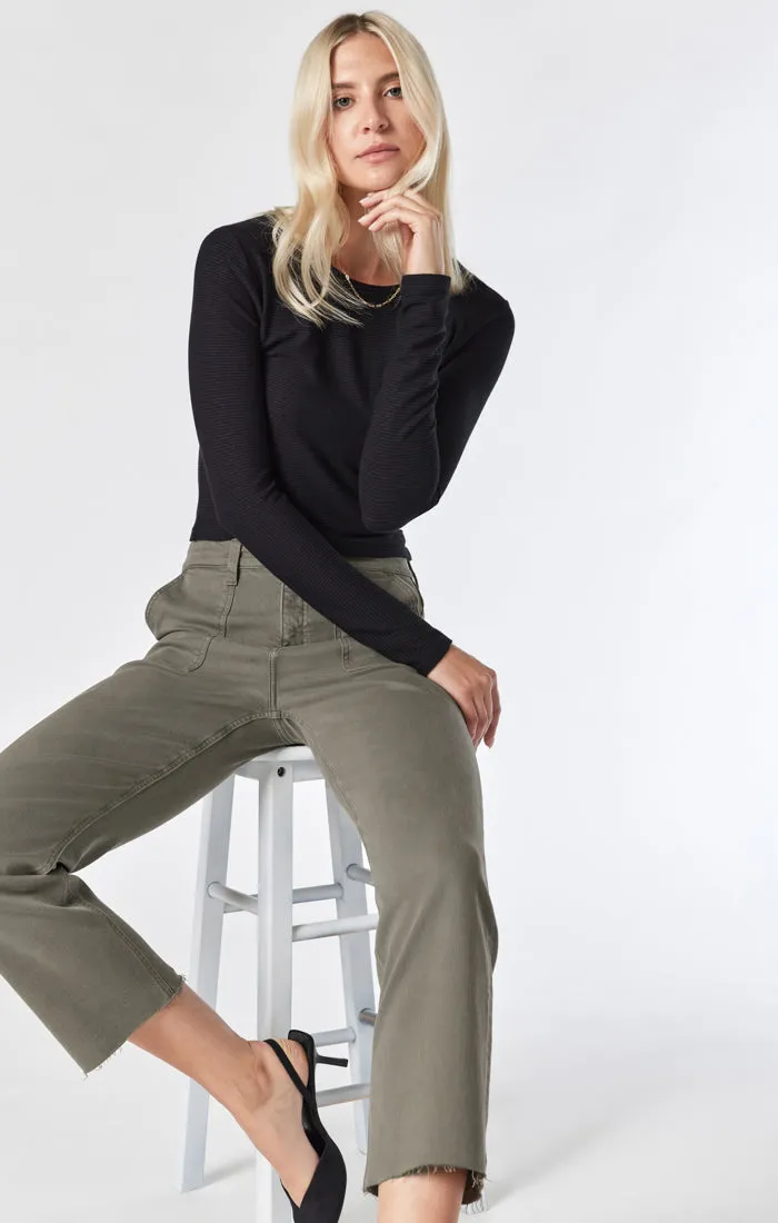 SHELIA FRONT POCKET STRAIGHT PANTS IN KALAMATA TWILL