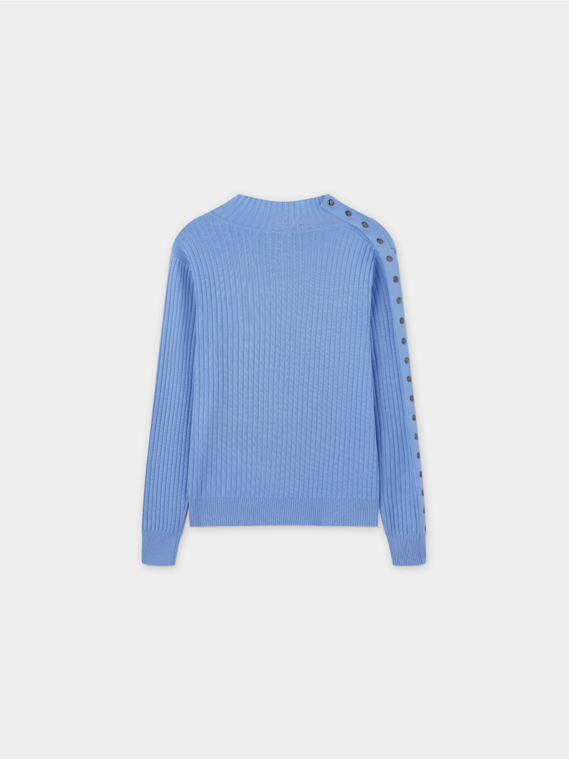 Side Snap Sweater-Periwinkle