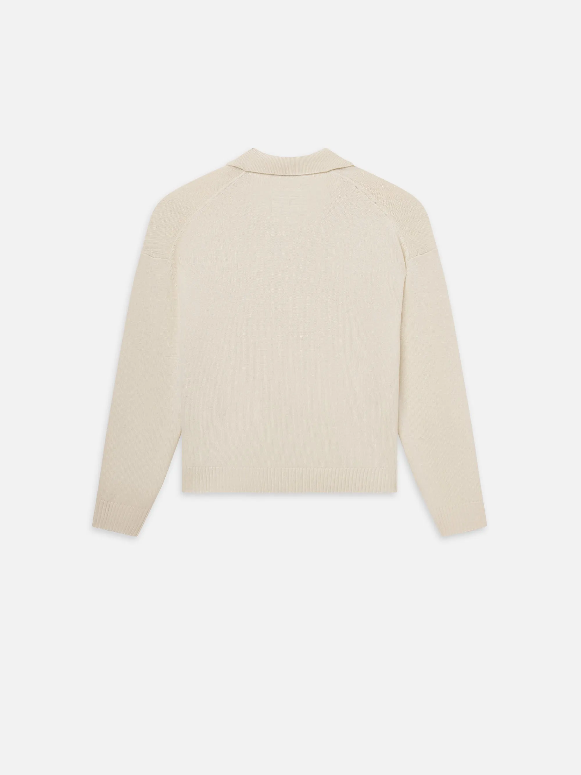 Silk Blend Polo Sweater -- Off White