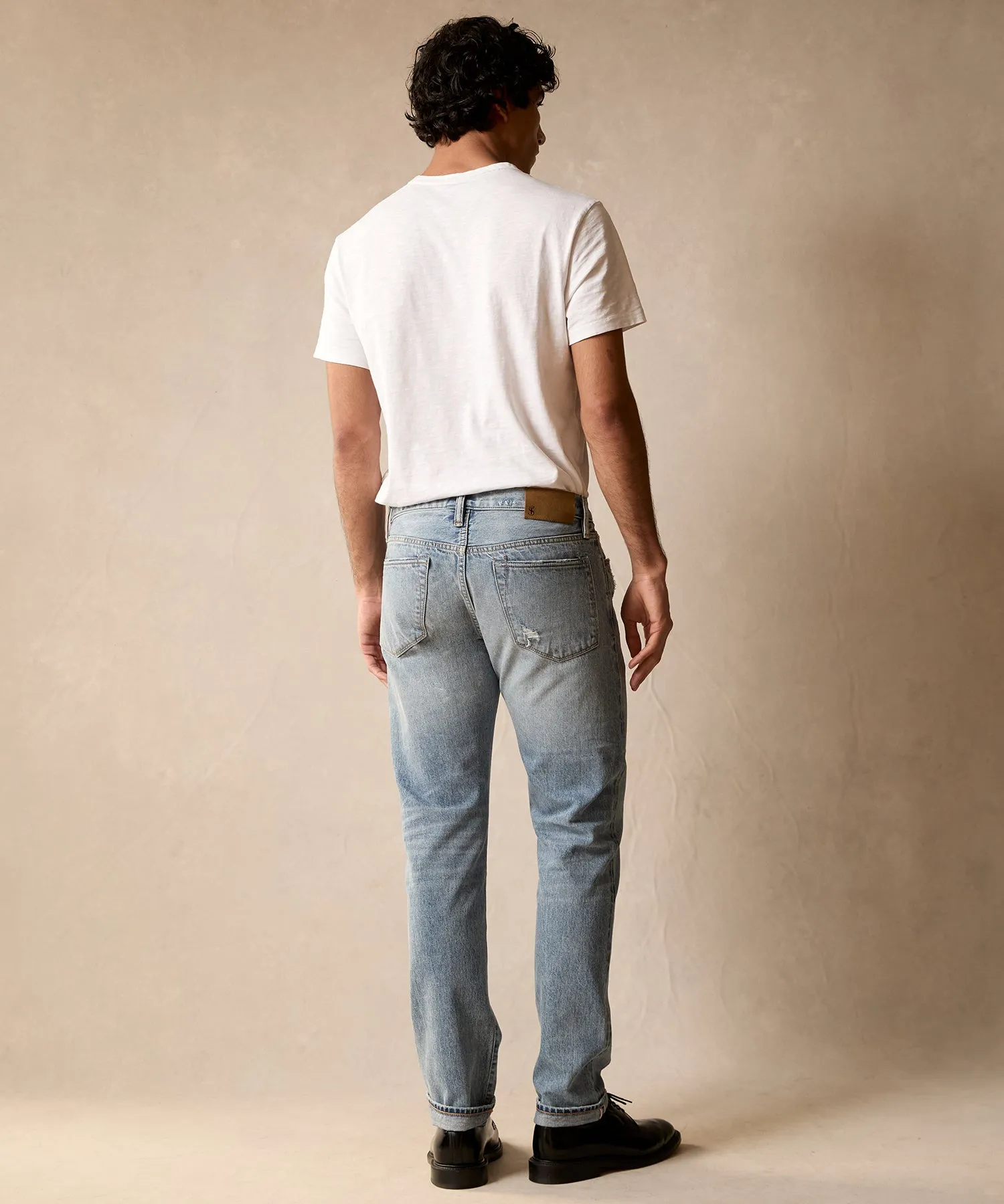 Slim Selvedge Jean in Destroyed Broome Wash