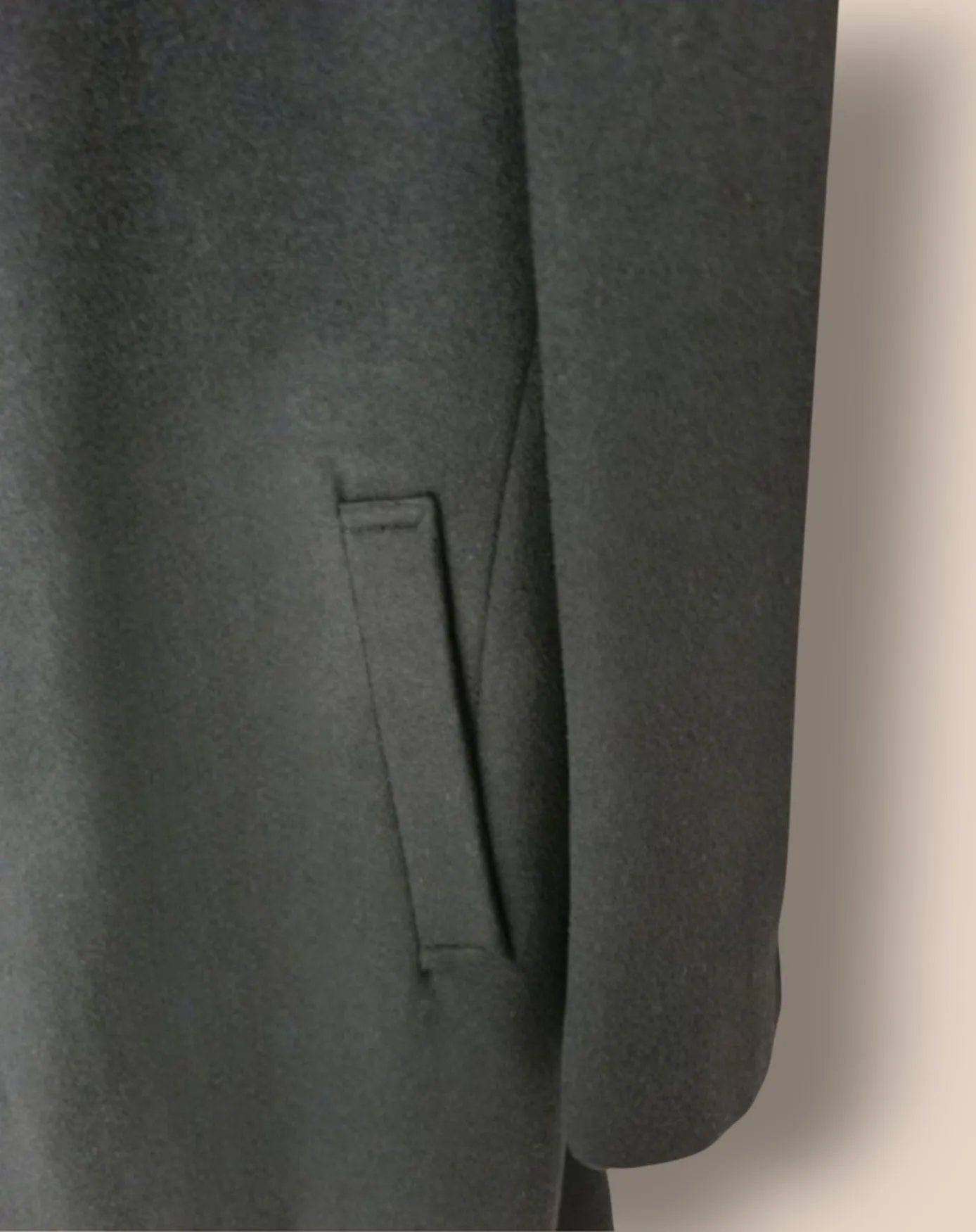 Stafford Men’s Long Black Wool Coat Overcoat Size L 40