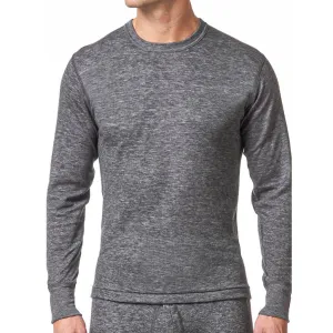 STANFIELD'S 8813 Men's Two-Layer Merino Wool Long Sleeve Crew Neck Charcoal Thermal Shirt