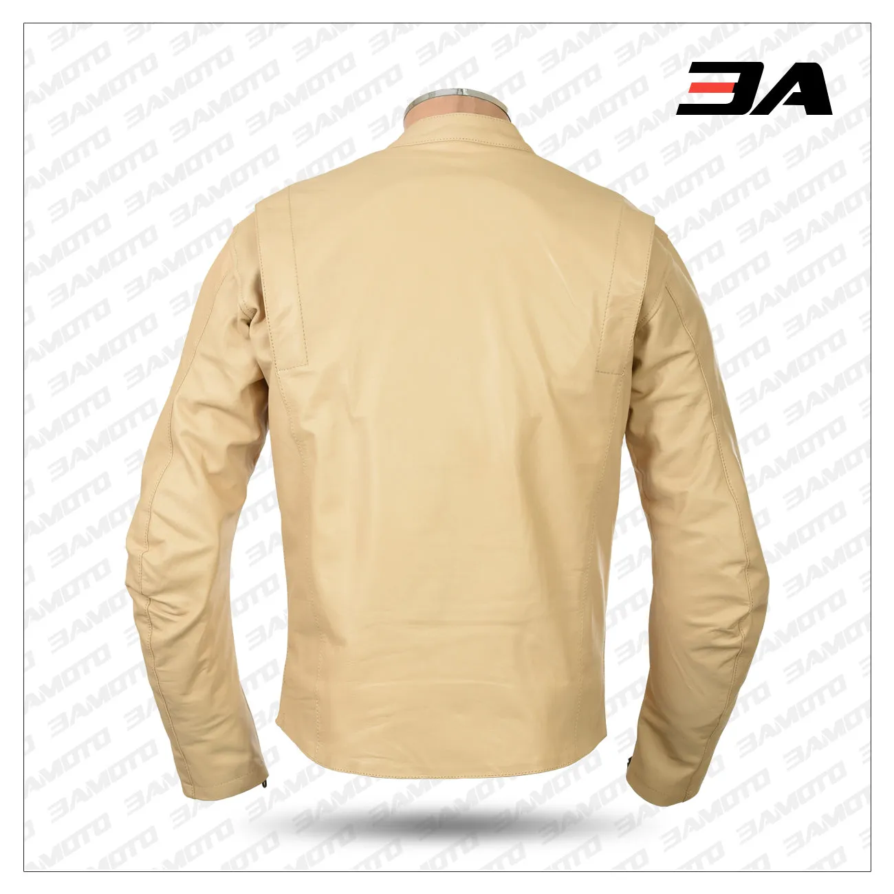 Steve Mcqueen Cream Le-man Armoured Biker Jacket