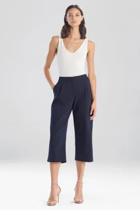 Stretch Cotton Blend Crop Pants